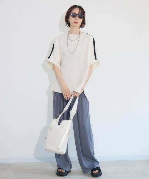 Paradise Picnic（パラダイスピクニック）の「ショルダーラインプルオーバー（Tシャツ/カットソー・レディース・アイボリー/ブラック/チャコールグレー・FREE）」の18枚目の写真