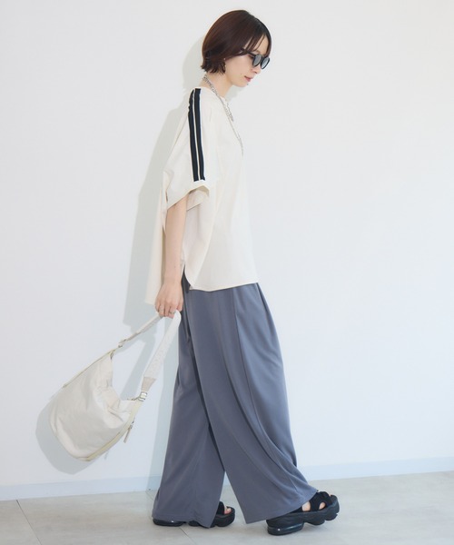 Paradise Picnic（パラダイスピクニック）の「ショルダーラインプルオーバー（Tシャツ/カットソー・レディース・アイボリー/ブラック/チャコールグレー・FREE）」の19枚目の写真