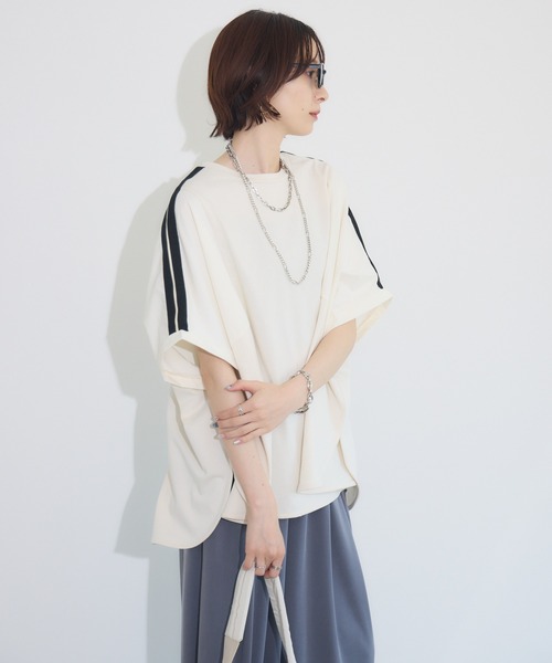 Paradise Picnic（パラダイスピクニック）の「ショルダーラインプルオーバー（Tシャツ/カットソー・レディース・アイボリー/ブラック/チャコールグレー・FREE）」の21枚目の写真