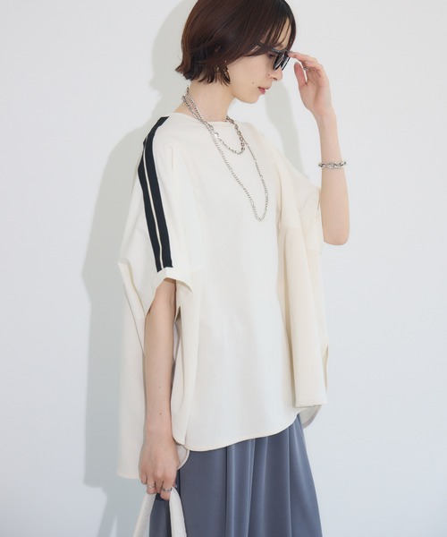 Paradise Picnic（パラダイスピクニック）の「ショルダーラインプルオーバー（Tシャツ/カットソー・レディース・アイボリー/ブラック/チャコールグレー・FREE）」の22枚目の写真