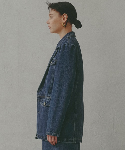 SOMETHING（サムシング）の「【GISELe 10月号掲載】atelier SOMETHING DENIM BLAZER/アトリエサムシングデニムブレザー（その他アウター・レディース・ブラック系その他/ブルー/ライトインディゴブルー/ブルー系その他/ブラウン・FREE）」の6枚目の写真