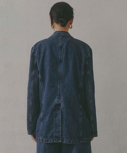 SOMETHING（サムシング）の「【GISELe 10月号掲載】atelier SOMETHING DENIM BLAZER/アトリエサムシングデニムブレザー（その他アウター・レディース・ブラック系その他/ブルー/ライトインディゴブルー/ブルー系その他/ブラウン・FREE）」の7枚目の写真