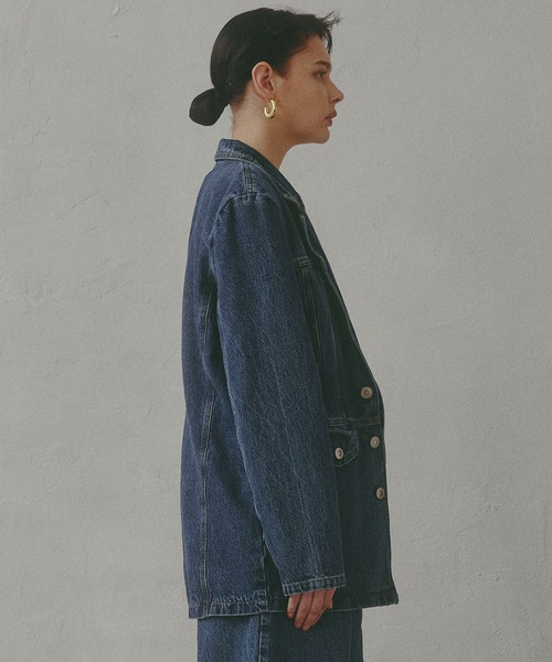 SOMETHING（サムシング）の「【GISELe 10月号掲載】atelier SOMETHING DENIM BLAZER/アトリエサムシングデニムブレザー（その他アウター・レディース・ブラック系その他/ブルー/ライトインディゴブルー/ブルー系その他/ブラウン・FREE）」の8枚目の写真