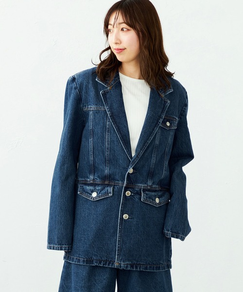 SOMETHING（サムシング）の「【GISELe 10月号掲載】atelier SOMETHING DENIM BLAZER/アトリエサムシングデニムブレザー（その他アウター・レディース・ブラック系その他/ブルー/ライトインディゴブルー/ブルー系その他/ブラウン・FREE）」の11枚目の写真