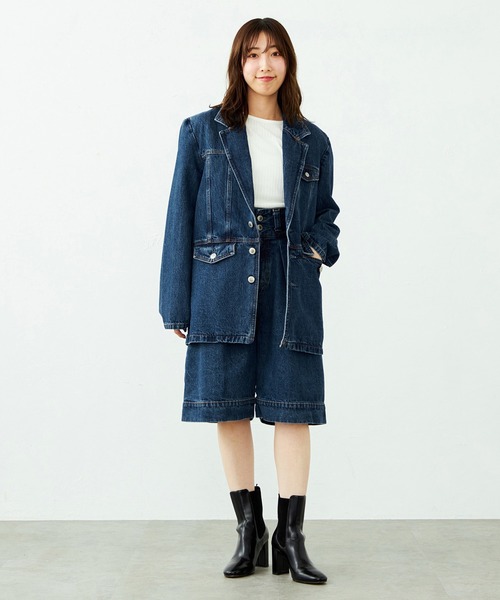 SOMETHING（サムシング）の「【GISELe 10月号掲載】atelier SOMETHING DENIM BLAZER/アトリエサムシングデニムブレザー（その他アウター・レディース・ブラック系その他/ブルー/ライトインディゴブルー/ブルー系その他/ブラウン・FREE）」の18枚目の写真