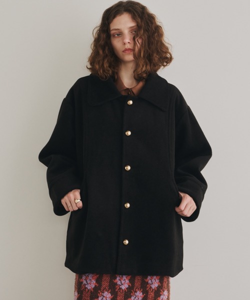 セール】金釦ミドルコート（ステンカラーコート）｜Unitage