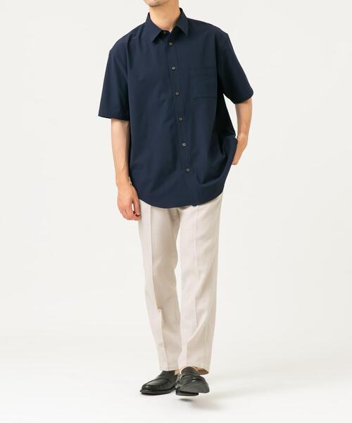 セール】『XLサイズあり』マイクロサッカーレギュラーカラー半袖シャツ