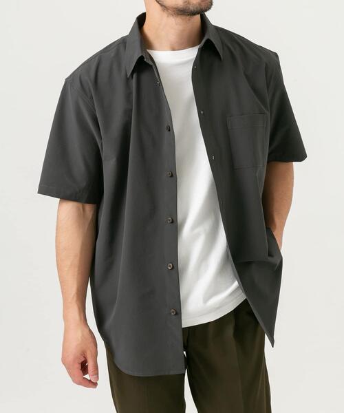 セール】『XLサイズあり』マイクロサッカーレギュラーカラー半袖シャツ