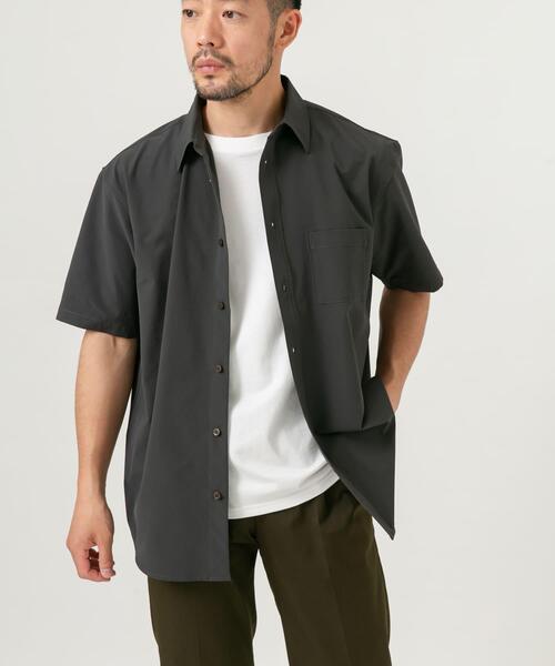 セール】『XLサイズあり』マイクロサッカーレギュラーカラー半袖シャツ