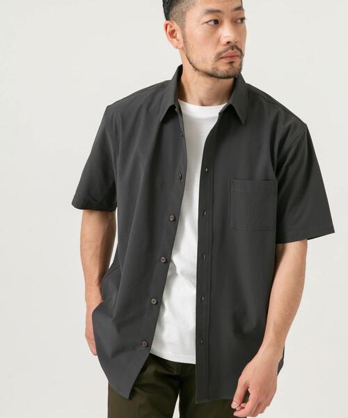 セール】『XLサイズあり』マイクロサッカーレギュラーカラー半袖シャツ