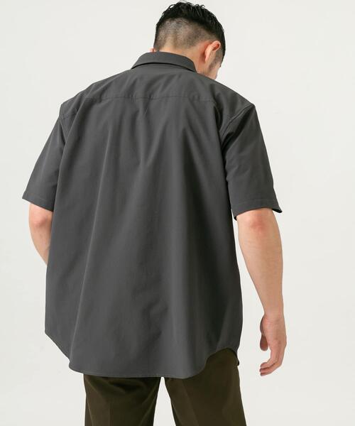 セール】『XLサイズあり』マイクロサッカーレギュラーカラー半袖シャツ