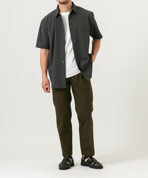 セール】『XLサイズあり』マイクロサッカーレギュラーカラー半袖シャツ