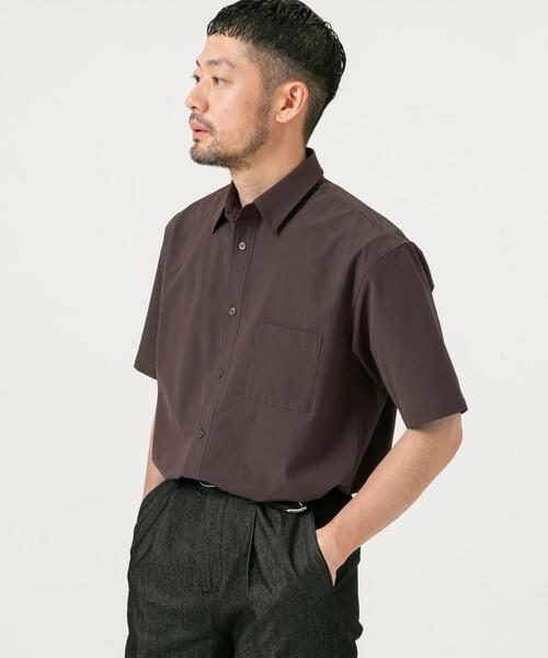 セール】『XLサイズあり』マイクロサッカーレギュラーカラー半袖シャツ