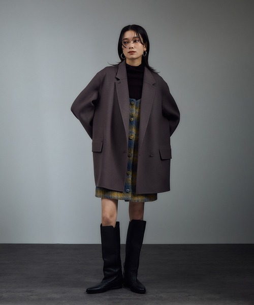 SALON adam et rope'(サロン アダム エ ロペ)の「BALLIシャギーミニジャンパースカート(ジャンパースカート・レディース・グレー系その他/イエロー系その他・FREE)」の16枚目の写真