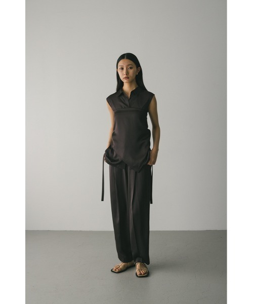 STYLEMIXER(スタイルミキサー)の「サテンスカーフ(バンダナ/スカーフ・レディース・ブラウン/アイボリー・FREE)」の7枚目の写真