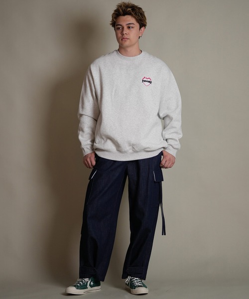THRASHER(スラッシャー)の「THRASHER/スラッシャー トレーナー スウェット クルーネック ロゴ 裏起毛 254TH1TR064(スウェット・メンズ・ホワイト/ベージュ/ブラック・L/M/XL)」の6枚目の写真