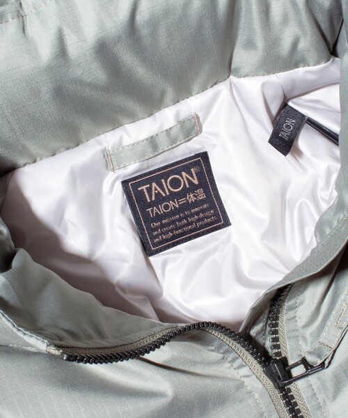 TAION（タイオン）の「【累計販売数4千枚/UNISEX/4サイズ展開】TAION LEVEL7 ミリタリーダウンジャケット（ダウンジャケット/コート・メンズ・チャコールグレー/セージグリーン/ベージュ/ブラック・XL/L/M/S）」の8枚目の写真