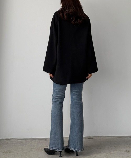 callautia（カラウティア）の「ボアカラーミドルコート（ステンカラーコート・レディース・ダークグレー/ブラウン/ブラック・X-LARGE/SMALL/MEDIUM/LARGE）」の19枚目の写真