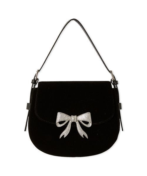 LILY BROWN（リリーブラウン）の「[L.B CANDY STOCK]ビジューラウンド2wayミニバッグ（ハンドバッグ・レディース・アイボリー/ブラック/ドット・F）」の4枚目の写真
