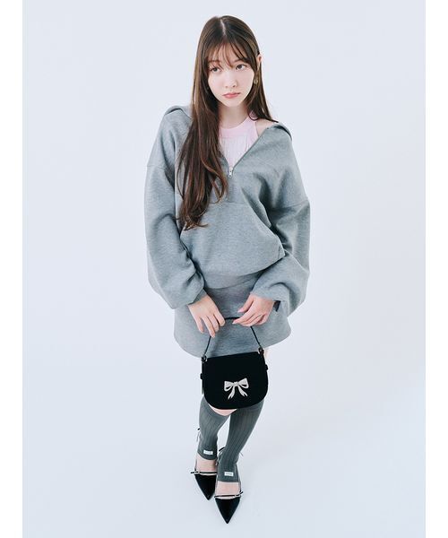 LILY BROWN（リリーブラウン）の「[L.B CANDY STOCK]ビジューラウンド2wayミニバッグ（ハンドバッグ・レディース・アイボリー/ブラック/ドット・F）」の5枚目の写真