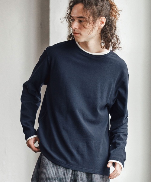 mlt5349- スラブフェイクレイヤードロンT(CA02-55210)（Tシャツ