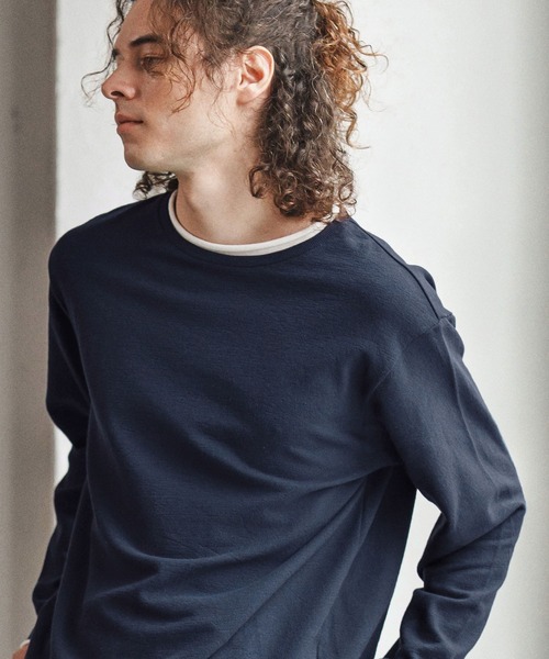 CAMBIO(カンビオ)の「mlt5349- スラブフェイクレイヤードロンT(CA02-55210)(Tシャツ/カットソー・メンズ・ブラック/アイボリー/ネイビー・XL/L/M)」の4枚目の写真