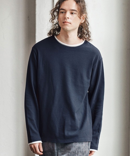 CAMBIO(カンビオ)の「mlt5349- スラブフェイクレイヤードロンT(CA02-55210)(Tシャツ/カットソー・メンズ・ブラック/アイボリー/ネイビー・XL/L/M)」の5枚目の写真