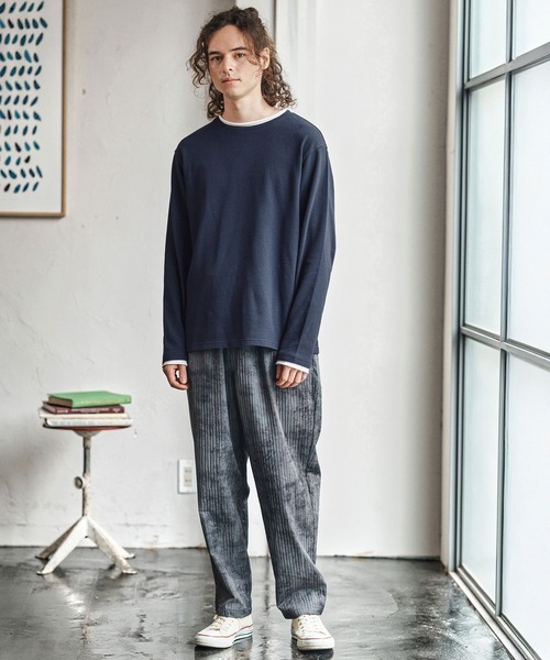 CAMBIO(カンビオ)の「mlt5349- スラブフェイクレイヤードロンT(CA02-55210)(Tシャツ/カットソー・メンズ・ブラック/アイボリー/ネイビー・XL/L/M)」の7枚目の写真