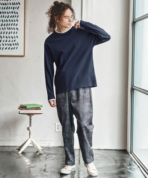 CAMBIO(カンビオ)の「mlt5349- スラブフェイクレイヤードロンT(CA02-55210)(Tシャツ/カットソー・メンズ・ブラック/アイボリー/ネイビー・XL/L/M)」の9枚目の写真