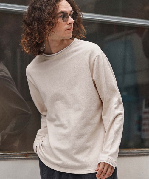 CAMBIO(カンビオ)の「mlt5349- スラブフェイクレイヤードロンT(CA02-55210)(Tシャツ/カットソー・メンズ・ブラック/アイボリー/ネイビー・XL/L/M)」の10枚目の写真