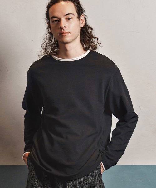 CAMBIO(カンビオ)の「mlt5349- スラブフェイクレイヤードロンT(CA02-55210)(Tシャツ/カットソー・メンズ・ブラック/アイボリー/ネイビー・XL/L/M)」の18枚目の写真