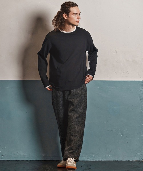 CAMBIO(カンビオ)の「mlt5349- スラブフェイクレイヤードロンT(CA02-55210)(Tシャツ/カットソー・メンズ・ブラック/アイボリー/ネイビー・XL/L/M)」の21枚目の写真