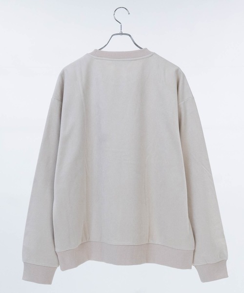 Naive magic（ナイーブマジック）の「【a】〔NAIVE MAGIC〕裏起毛カットスウェード チェーン フラワーエンブロイダリー クルーネックスウェット（スウェット・メンズ・ブラウン/ネイビー/アイボリー/チャコールグレー・LARGE/MEDIUM）」の5枚目の写真