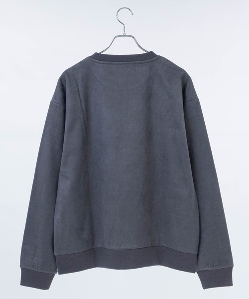 Naive magic（ナイーブマジック）の「【a】〔NAIVE MAGIC〕裏起毛カットスウェード チェーン フラワーエンブロイダリー クルーネックスウェット（スウェット・メンズ・ブラウン/ネイビー/アイボリー/チャコールグレー・LARGE/MEDIUM）」の6枚目の写真