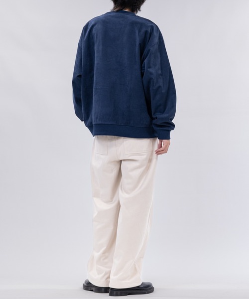 Naive magic（ナイーブマジック）の「【a】〔NAIVE MAGIC〕裏起毛カットスウェード チェーン フラワーエンブロイダリー クルーネックスウェット（スウェット・メンズ・ブラウン/ネイビー/アイボリー/チャコールグレー・LARGE/MEDIUM）」の19枚目の写真