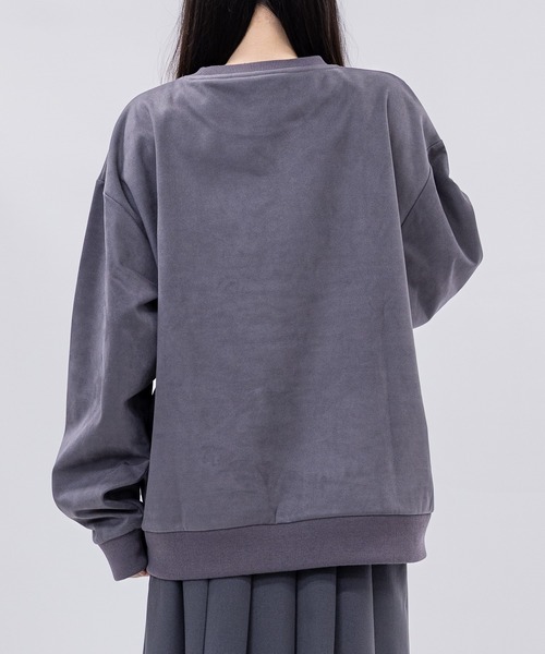 Naive magic（ナイーブマジック）の「【a】〔NAIVE MAGIC〕裏起毛カットスウェード チェーン フラワーエンブロイダリー クルーネックスウェット（スウェット・メンズ・ブラウン/ネイビー/アイボリー/チャコールグレー・LARGE/MEDIUM）」の20枚目の写真