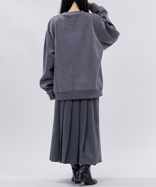 花音♡グレー スウェット レースリボンショート裏起毛スウェット/MAJESTIC LEGON