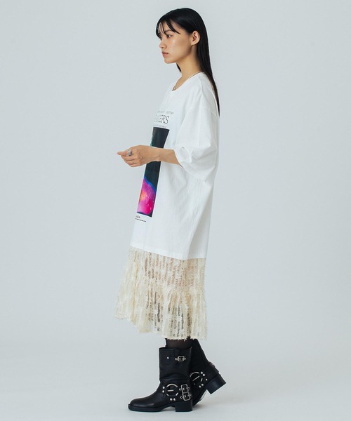OKIRAKU（オキラク）の「(OKIRAKU×ROSEBUD)DOCKING GRAPHIC DRESS（ワンピース・レディース・ホワイト/ブラック・ONE SIZE）」の3枚目の写真