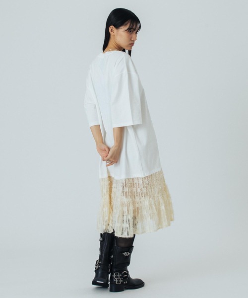 OKIRAKU（オキラク）の「(OKIRAKU×ROSEBUD)DOCKING GRAPHIC DRESS（ワンピース・レディース・ホワイト/ブラック・ONE SIZE）」の4枚目の写真
