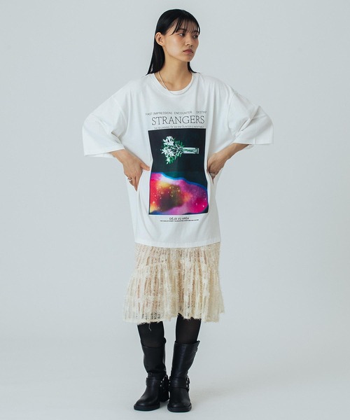 OKIRAKU（オキラク）の「(OKIRAKU×ROSEBUD)DOCKING GRAPHIC DRESS（ワンピース・レディース・ホワイト/ブラック・ONE SIZE）」の9枚目の写真
