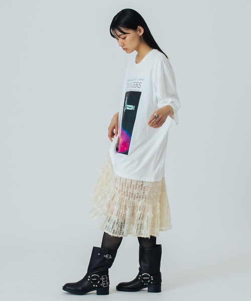 OKIRAKU（オキラク）の「(OKIRAKU×ROSEBUD)DOCKING GRAPHIC DRESS（ワンピース・レディース・ホワイト/ブラック・ONE SIZE）」の11枚目の写真