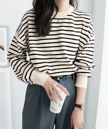 Viola e Viola（ヴィオラエヴィオラ）の「《綿タッチ×ウォッシャブル》着回し力抜群！秋から着られるシンプルニット（ニット/セーター）」