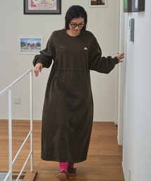 KELTY/ケルティ 別注 ダブルロゴ刺繍 ウエストドローコード ストレッチスウェットワンピース