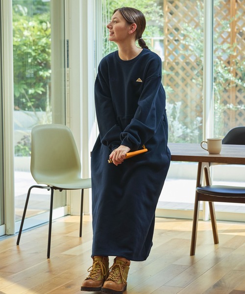 UN3D. / 21AW/フーデッドスウェットコート/FREE/コットン/BLK/522120000501-01 KELTY/ケルティ 別注 ダブルロゴ刺繍 ウエストドローコード ストレッチ