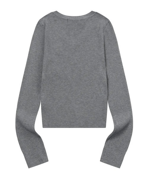 セール】【MUCENT】ジャンニ Vネック クロップド リブ編み