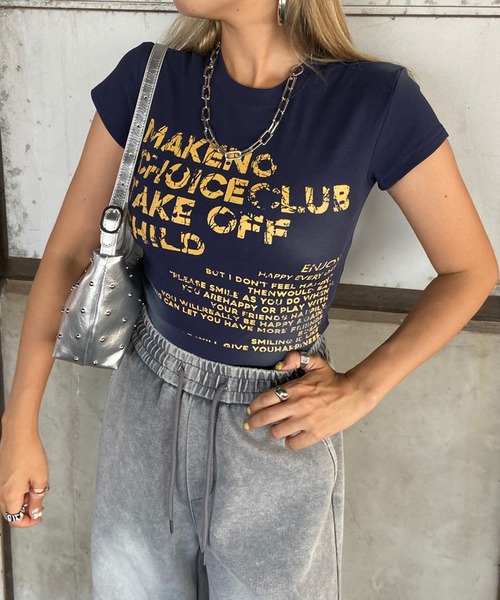 non-hedge(ノンヘッジ)の「ムラロゴプリントTシャツ(Tシャツ/カットソー・レディース・ワインレッド/ブラック/ネイビー/グレー/オフホワイト・FREE)」の4枚目の写真