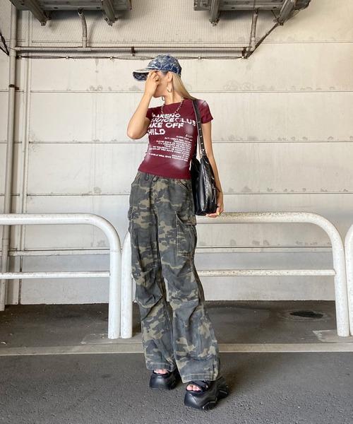 non-hedge(ノンヘッジ)の「ムラロゴプリントTシャツ(Tシャツ/カットソー・レディース・ワインレッド/ブラック/ネイビー/グレー/オフホワイト・FREE)」の20枚目の写真