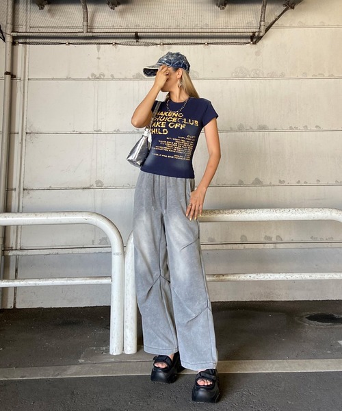non-hedge(ノンヘッジ)の「ムラロゴプリントTシャツ(Tシャツ/カットソー・レディース・ワインレッド/ブラック/ネイビー/グレー/オフホワイト・FREE)」の6枚目の写真