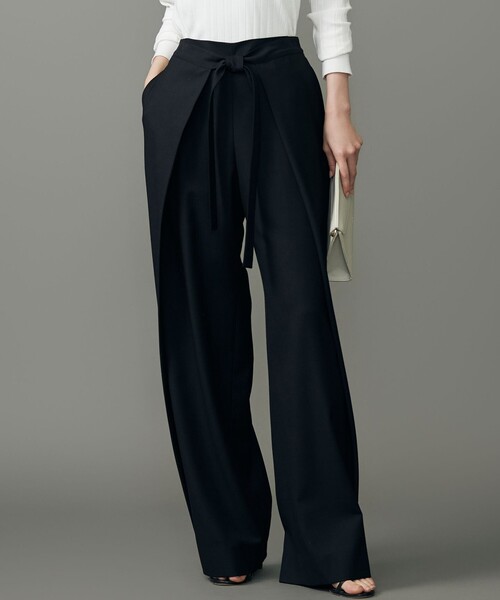 自由区(ジユウク)の「フロントディテールラップワイド パンツ(その他パンツ・レディース・黄土色系/ブラック系/ワイン系/ブラック系2・38/40)」の2枚目の写真