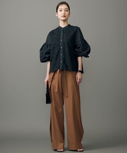 自由区(ジユウク)の「フロントディテールラップワイド パンツ(その他パンツ・レディース・黄土色系/ブラック系/ワイン系/ブラック系2・38/40)」の5枚目の写真